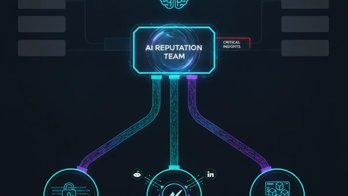 AI Generated Cover for: The AI Reputation Team: Why Your Marketing Org Chart Is Already Obsolete
